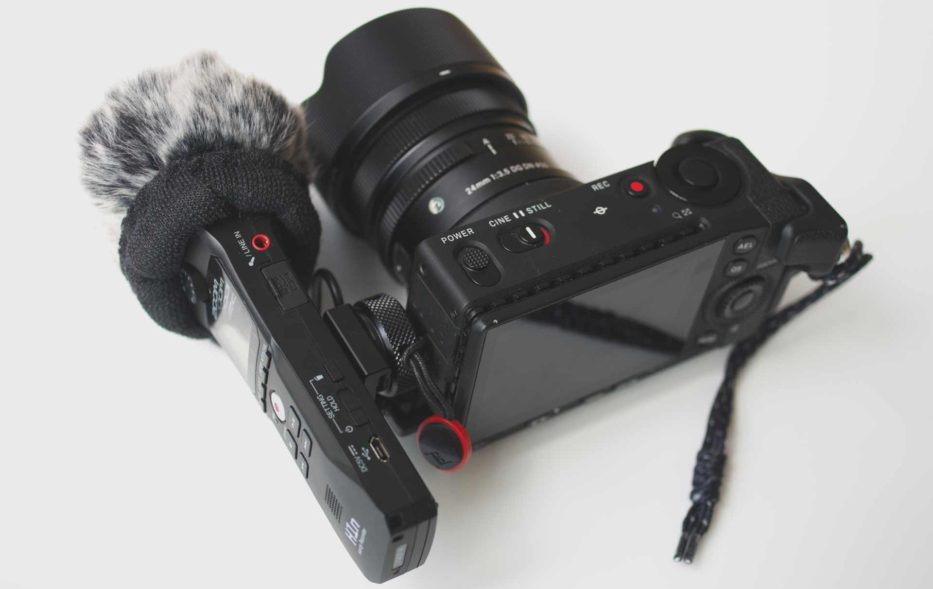 「ZOOM H1n」レコーダーをカメラに設置＆設定