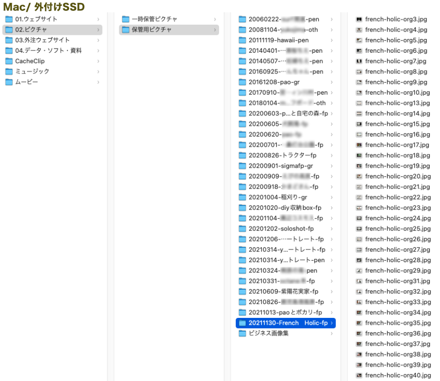 Mac / 外付けSSDの写真（フォト）保管用フォルダ構成-対策後