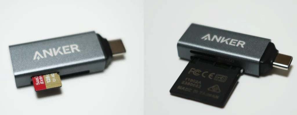 Anker 2-in-1 SD / microSD 対応USB-Cカードリーダー SDスロットとmicroSDスロットを各1ポート搭載