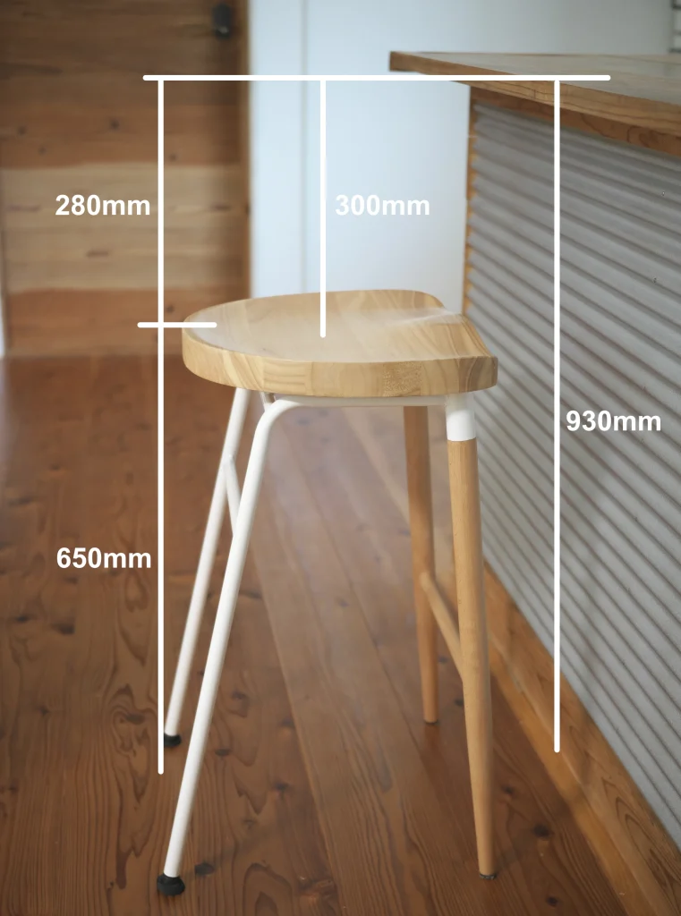 NovodiA Bar Stool ハイチェアーとカウンターテーブルの高さ（サイズ）